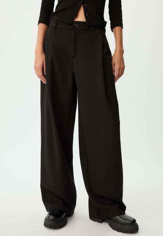 pantalon barrel habille a pinces