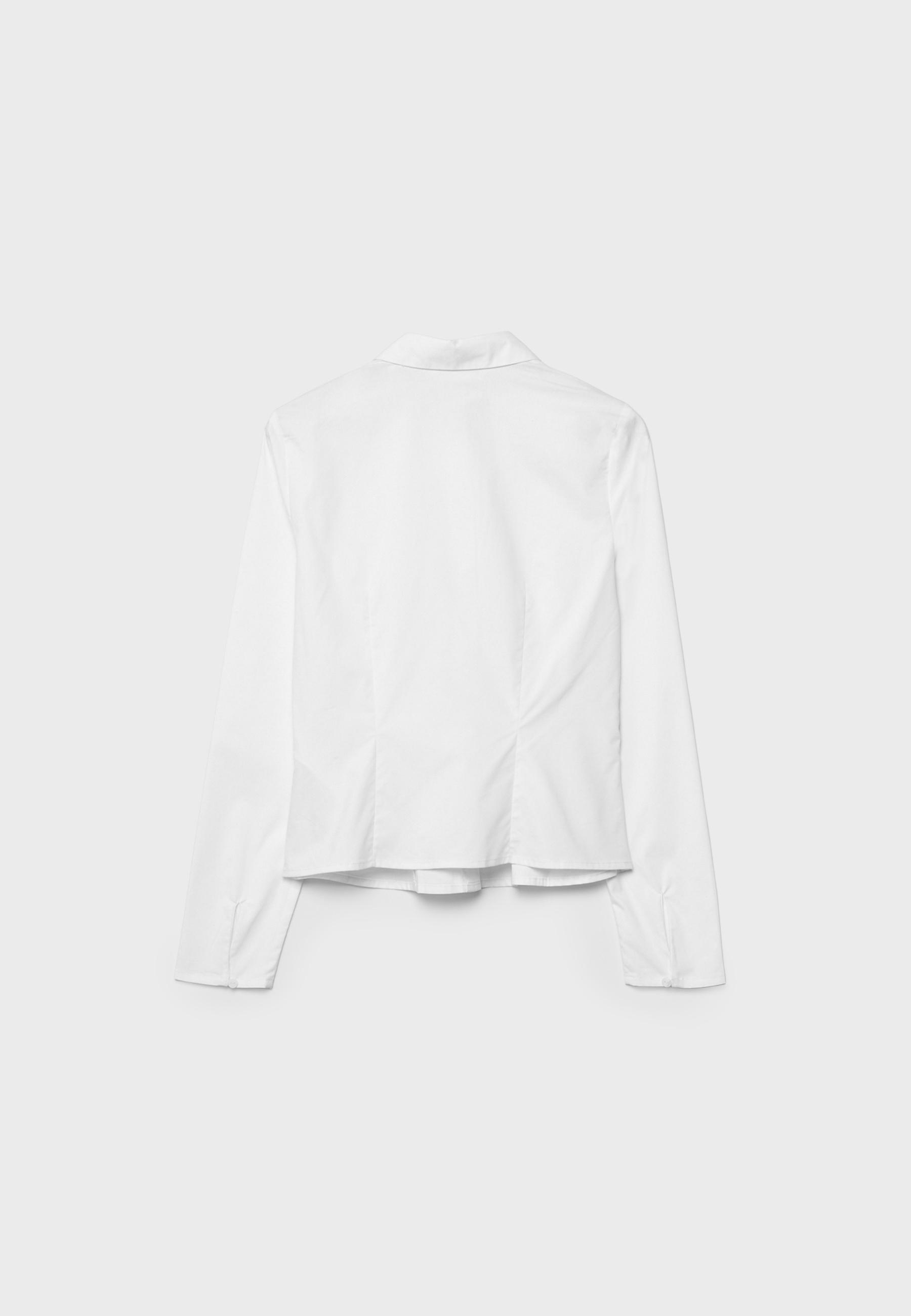 Fitted shirt with underbust seam — White