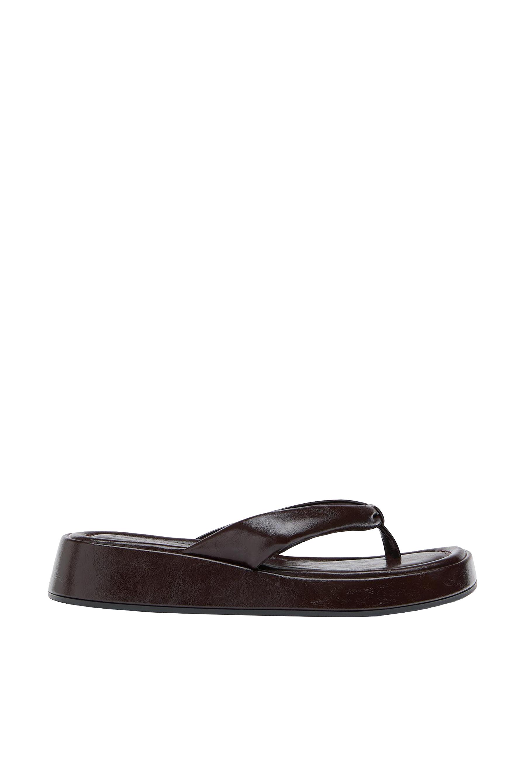 Flat thong sandals — BROWN