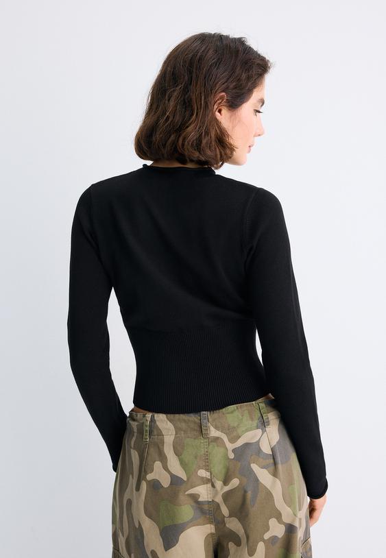 cardigan entallado cuello mao