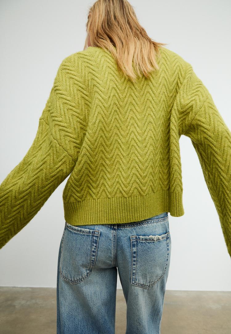gilet en maille torsadee