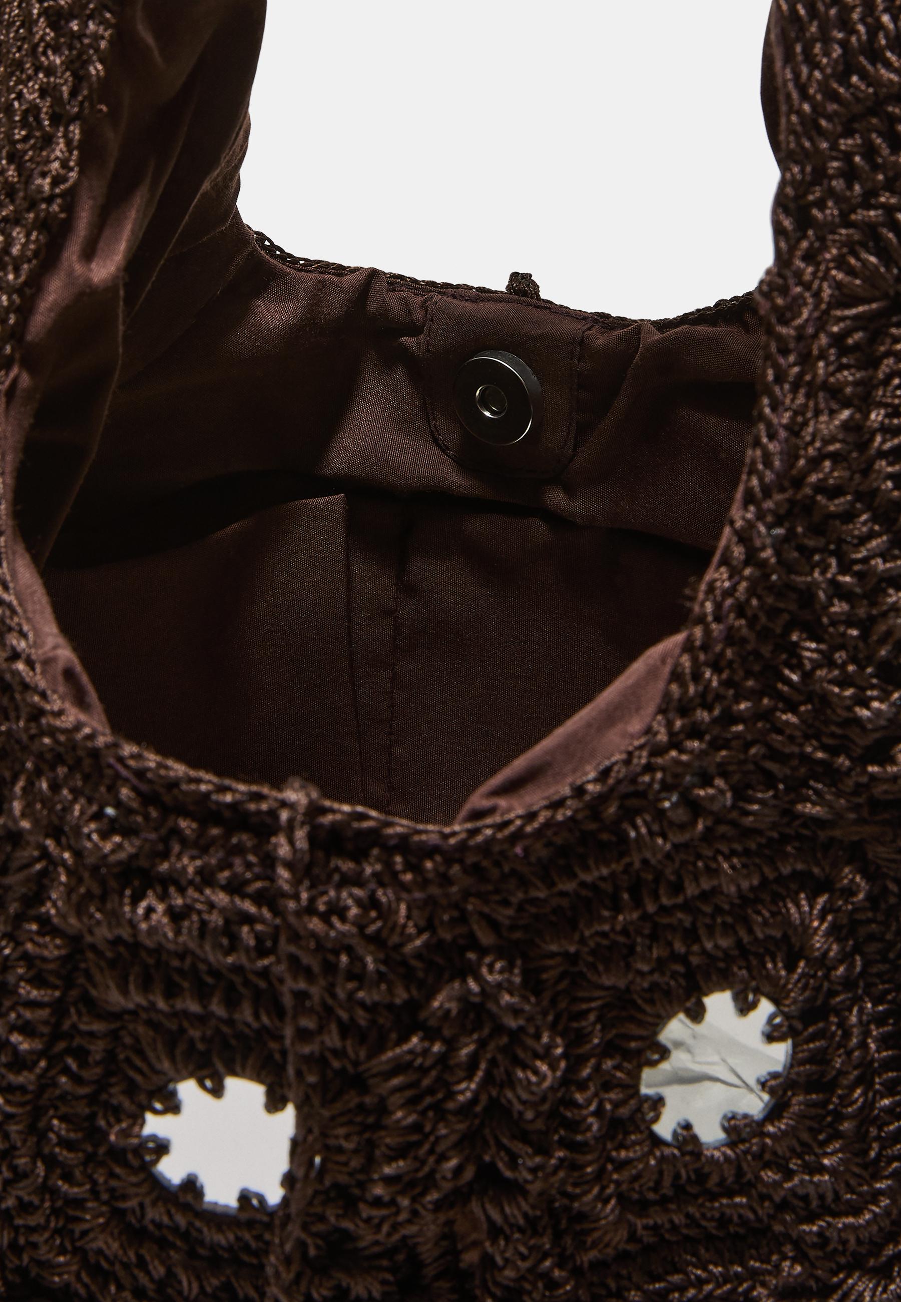 Large mirrored shoulder bag — Brown