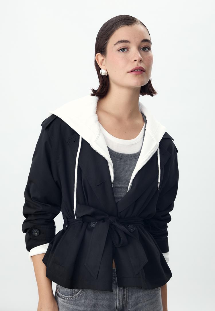 short trench coat with belt