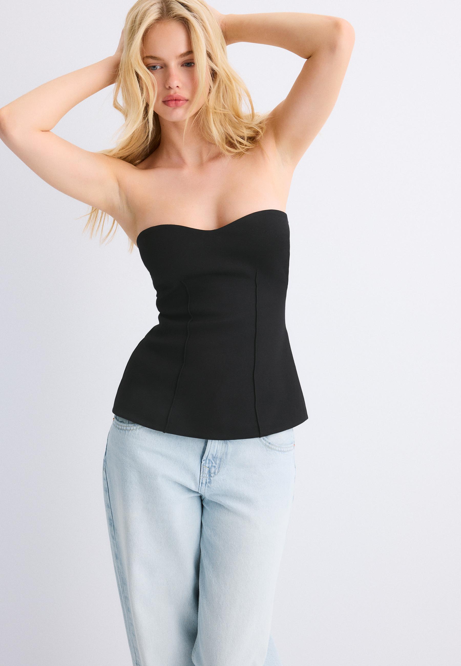 Sweetheart bandeau top - Women's fashion | Stradivarius Azerbaijan