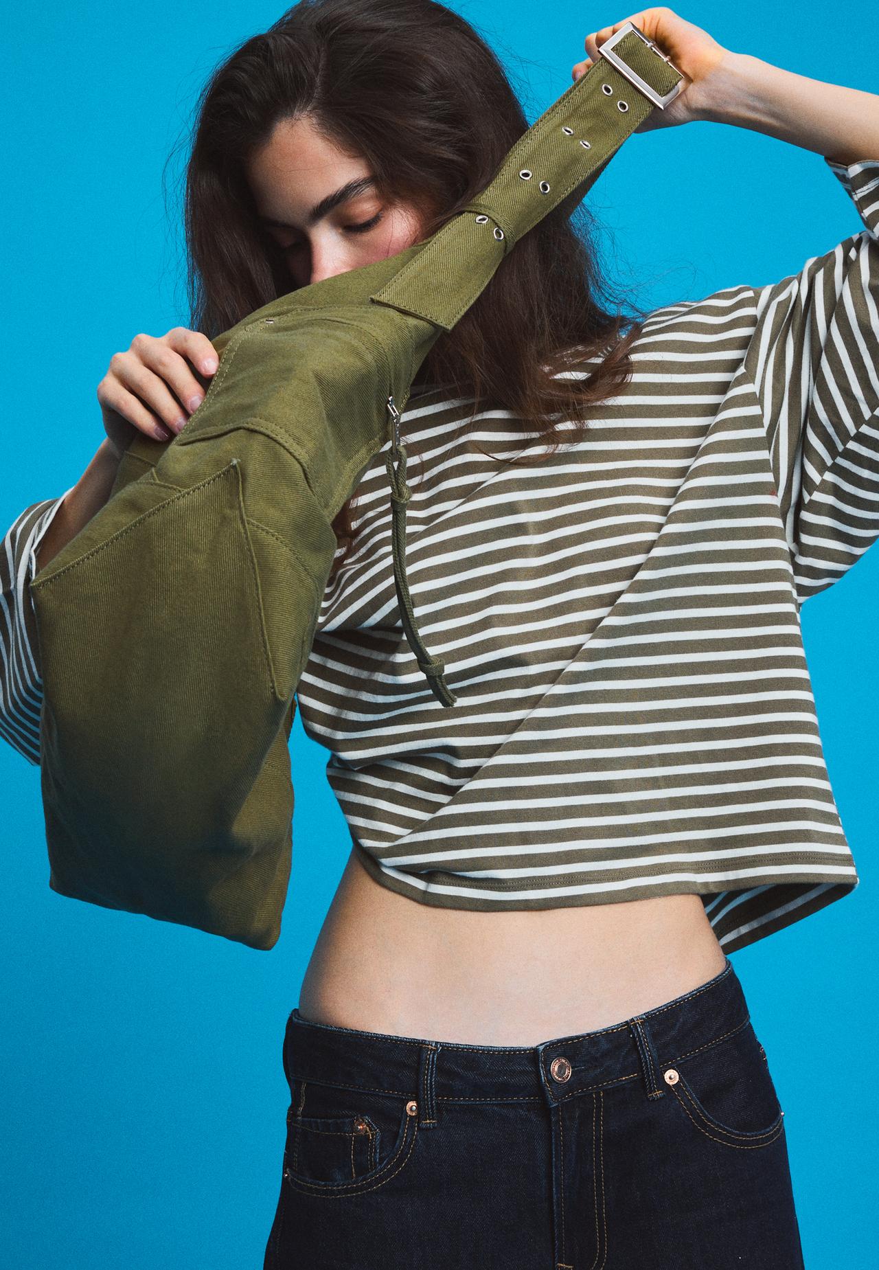 Canvas shoulder bag — Khaki