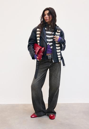 Striped zip-up knit cardigan — Dark grey 3