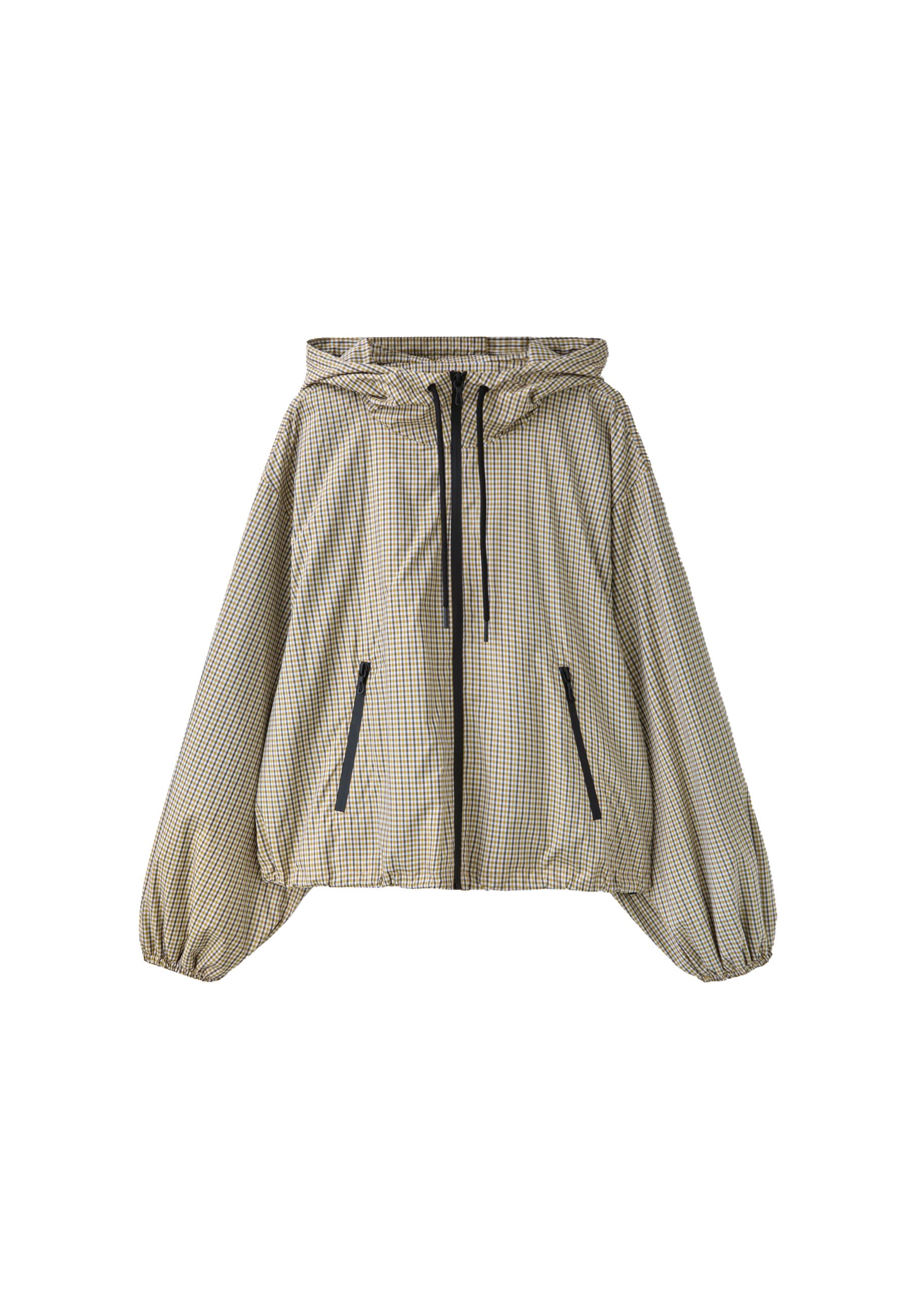 Check technical jacket — Beige