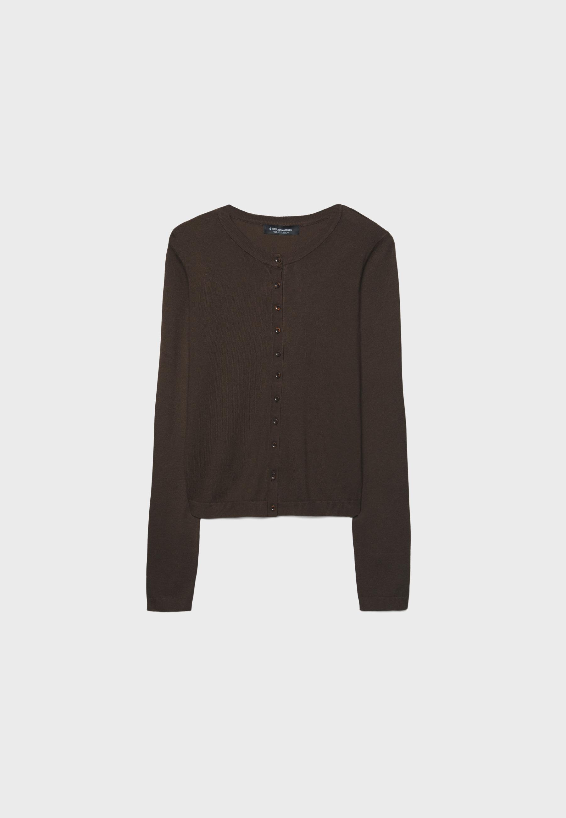 Knit cardigan — Brown