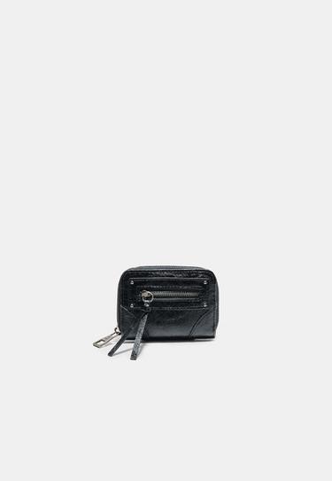 Card holder purse with zip pocket — Black 1