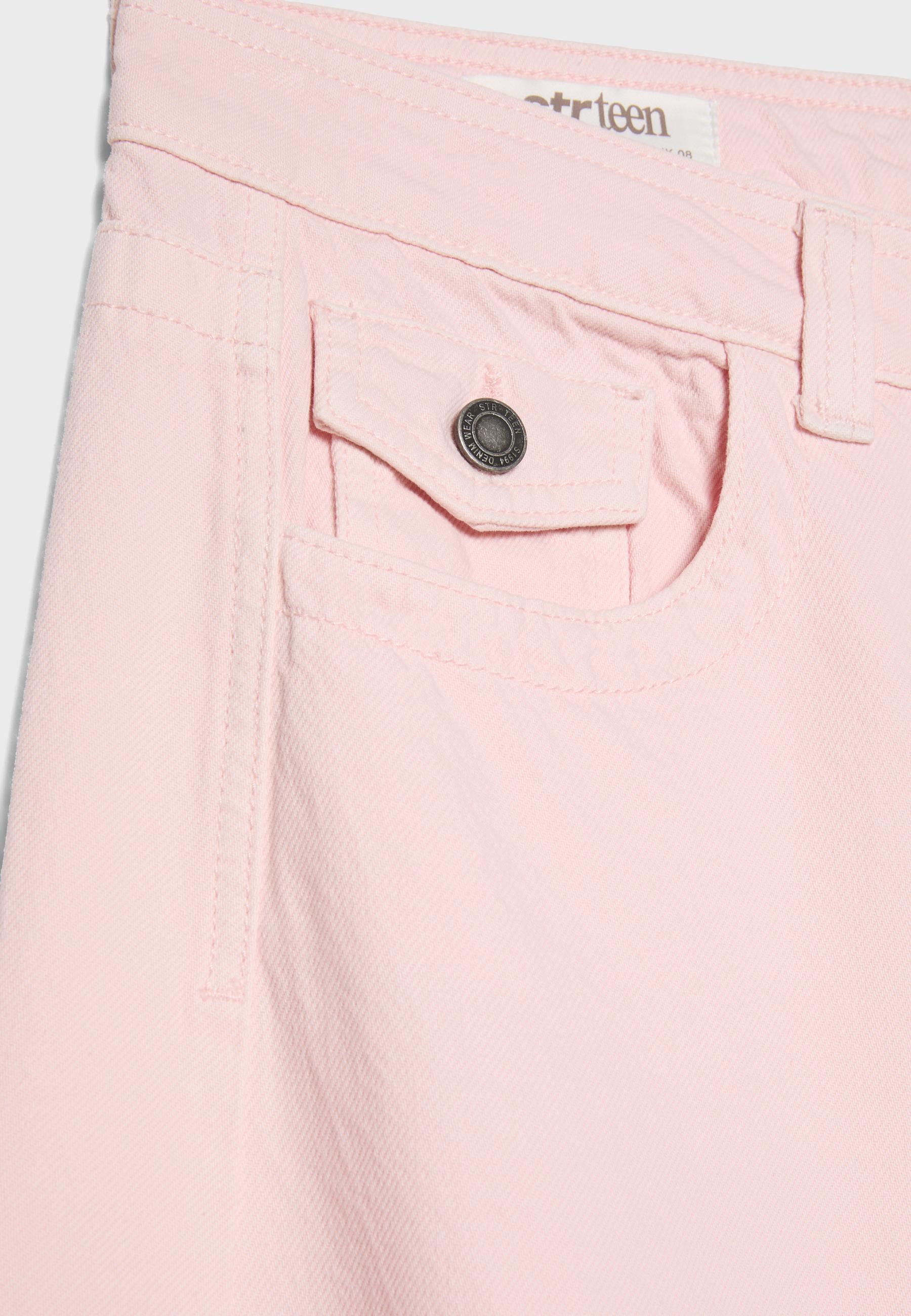 Low-rise barrel jeans — Pastel pink