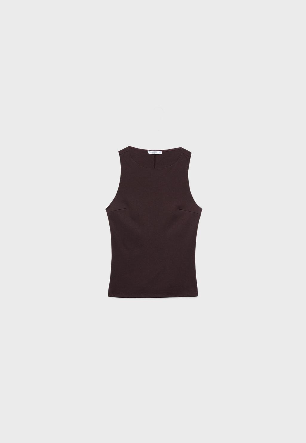 Top interlock cuello barco