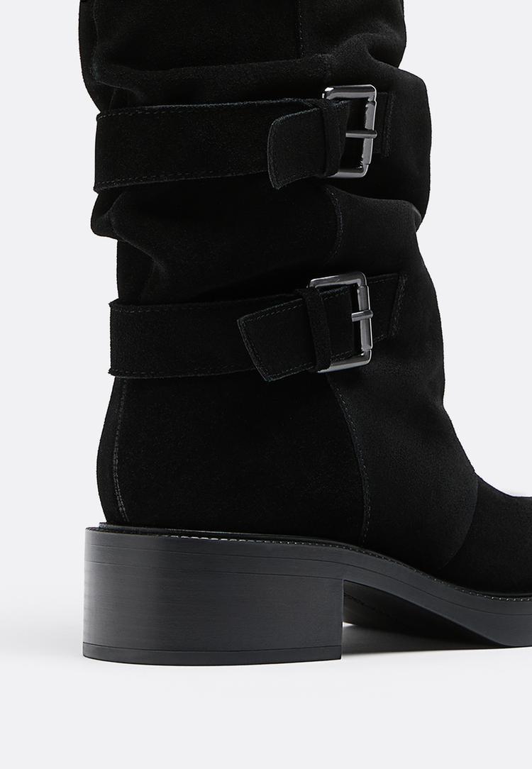 botines piel hebillas
