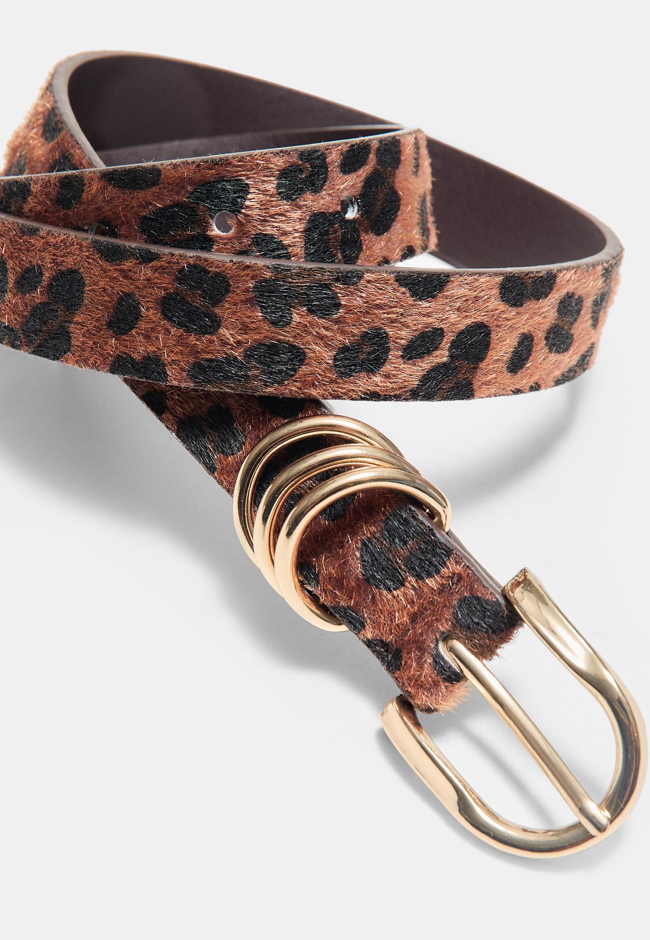 Leopard belt — Brown