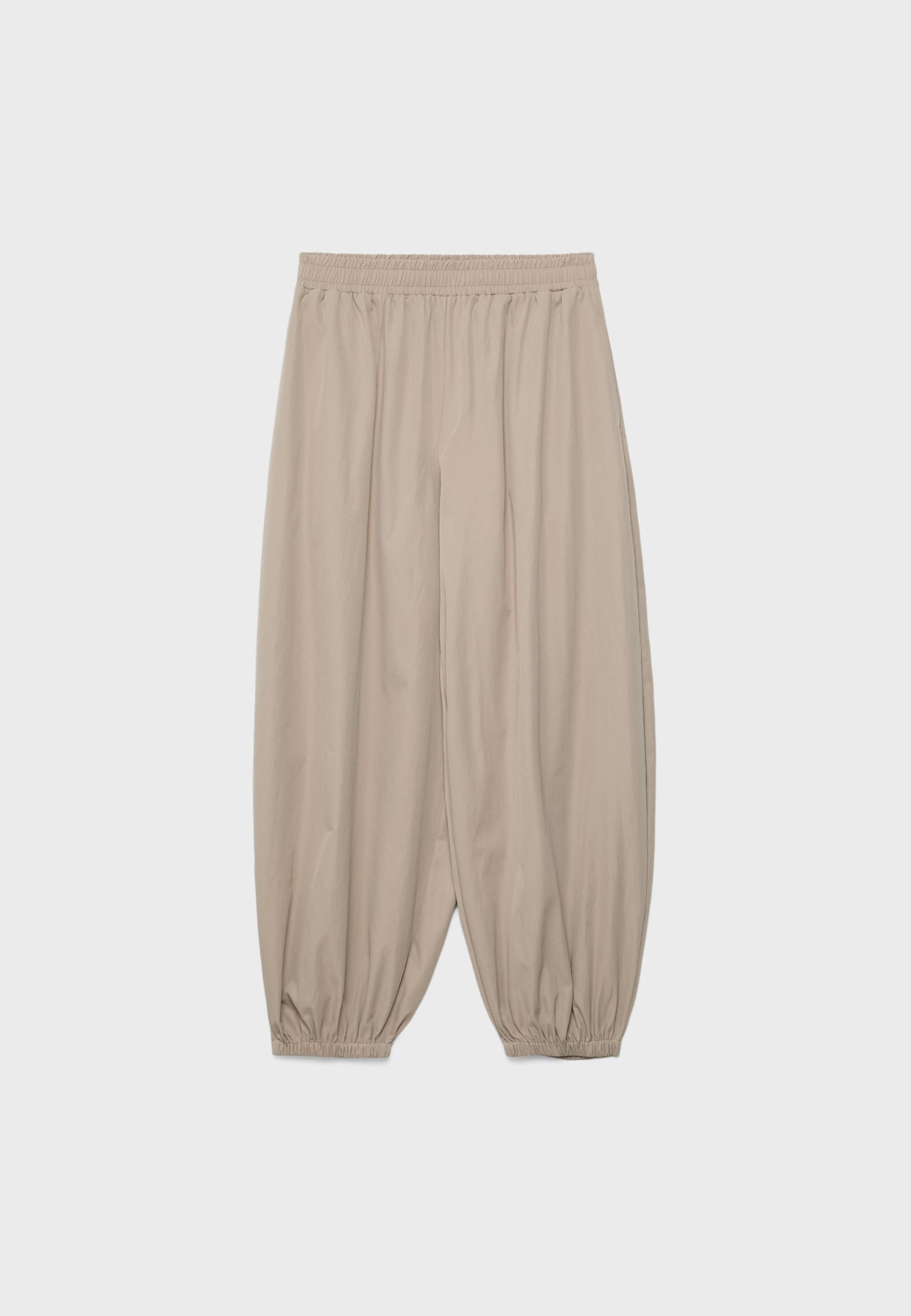 Technical balloon parachute trousers — Stone