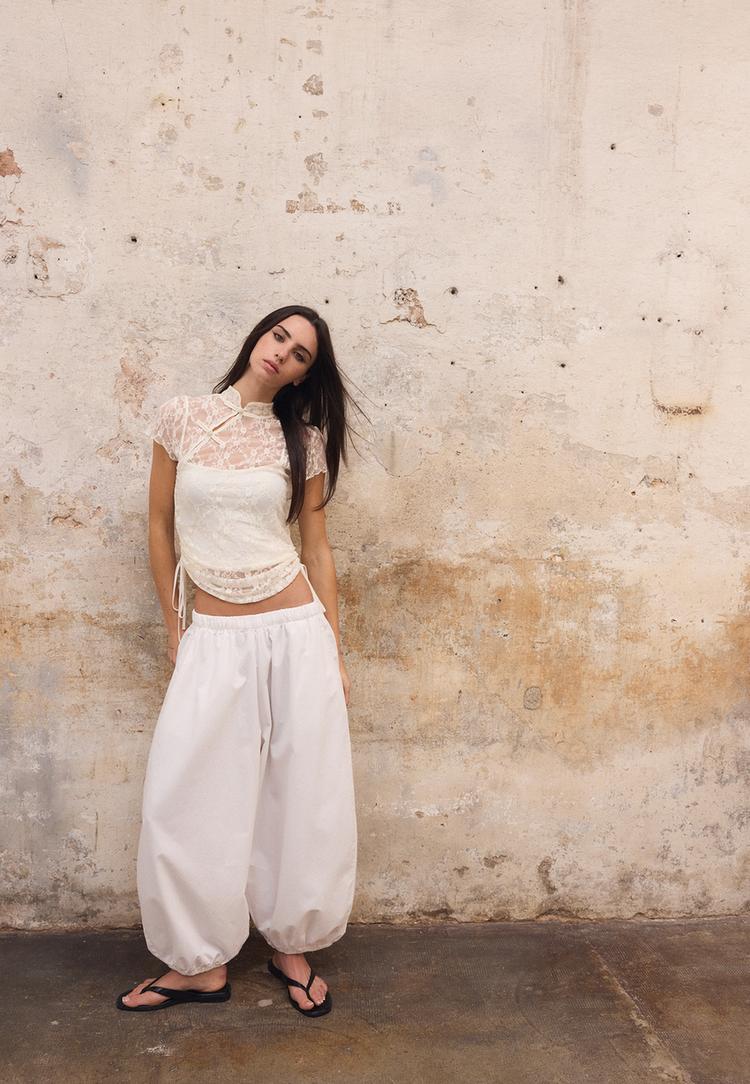 poplin bloomer trousers