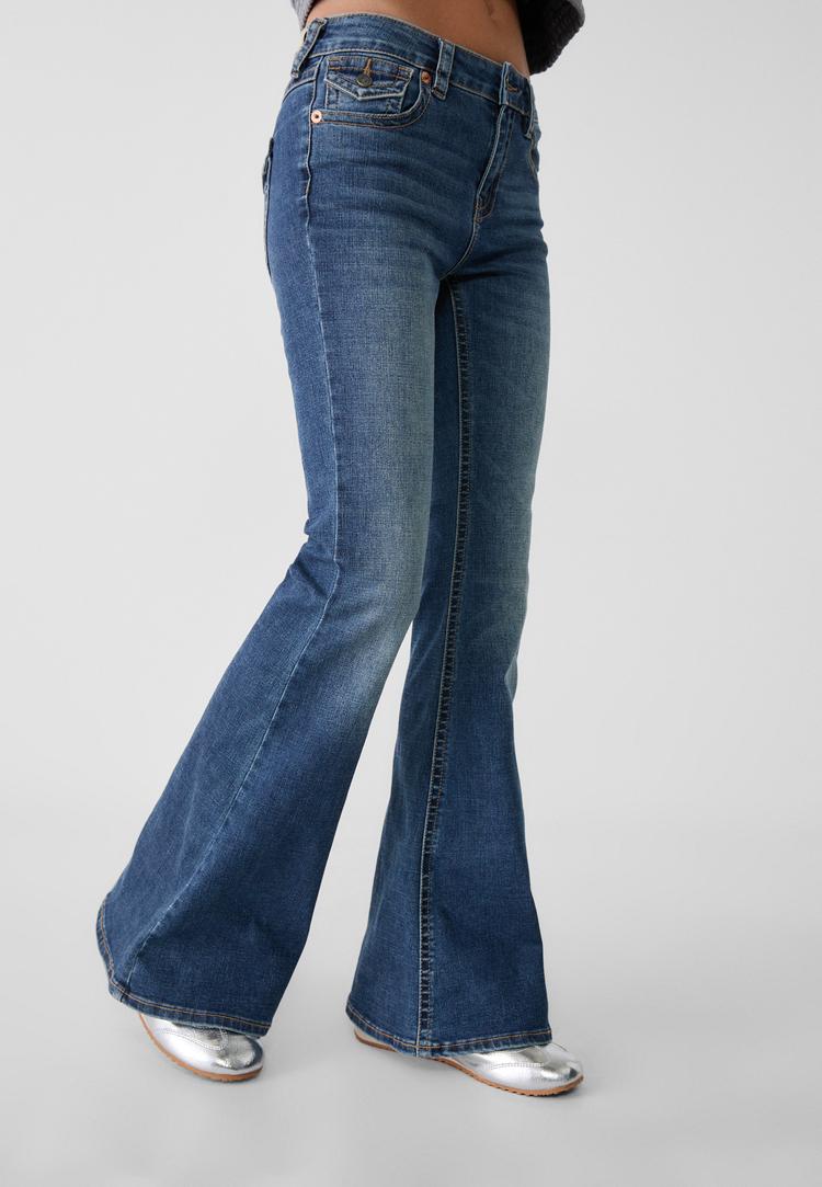 d04 jeans flare low waist
