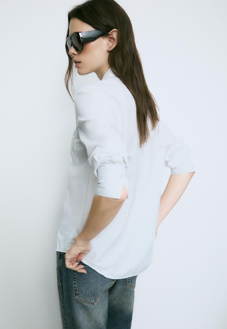 basic cepli poplin gomlek