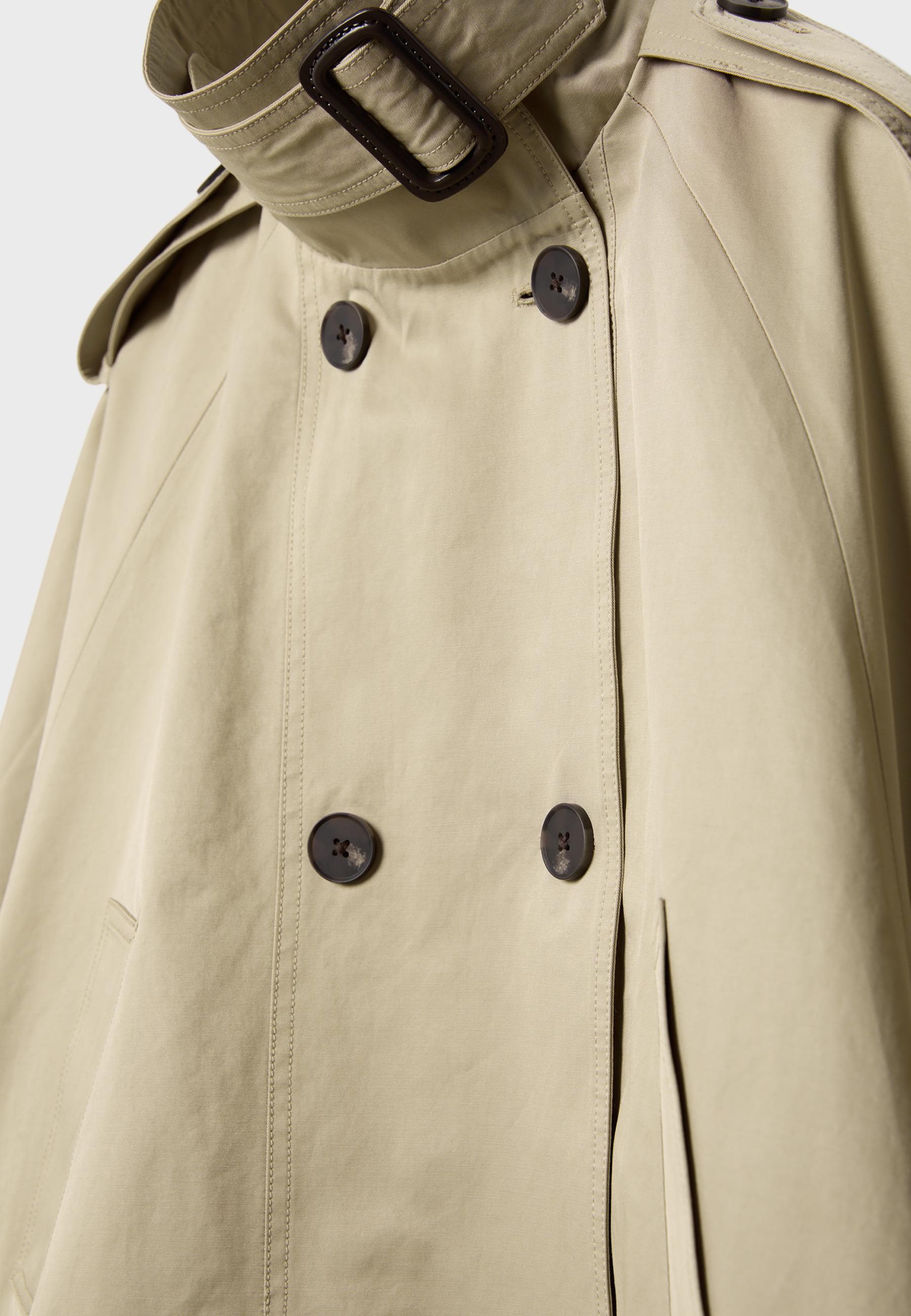 Cape trench coat — Stone