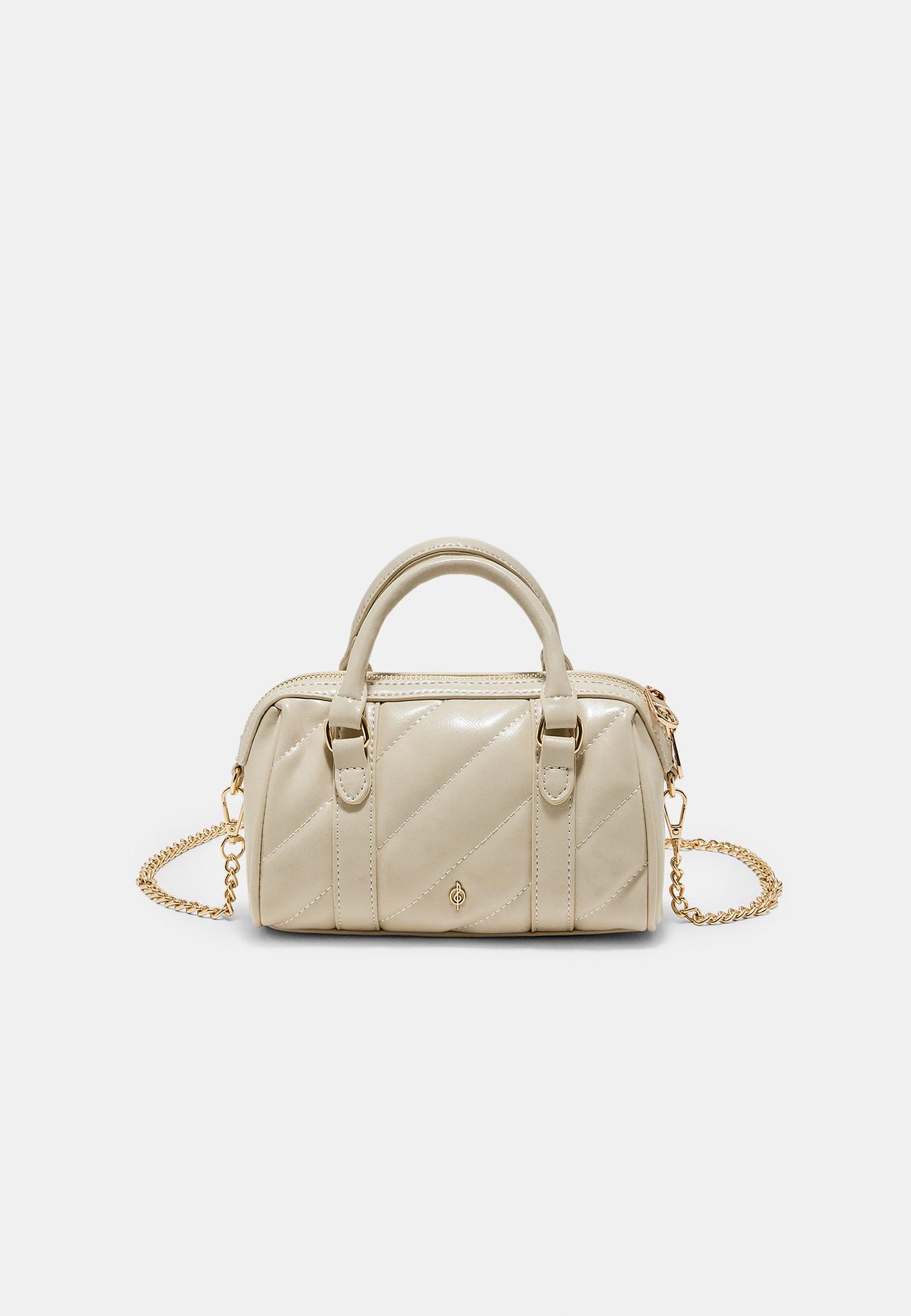 Quilted bowling bag — Ecru