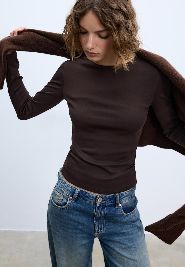 uzun kollu basic t shirt