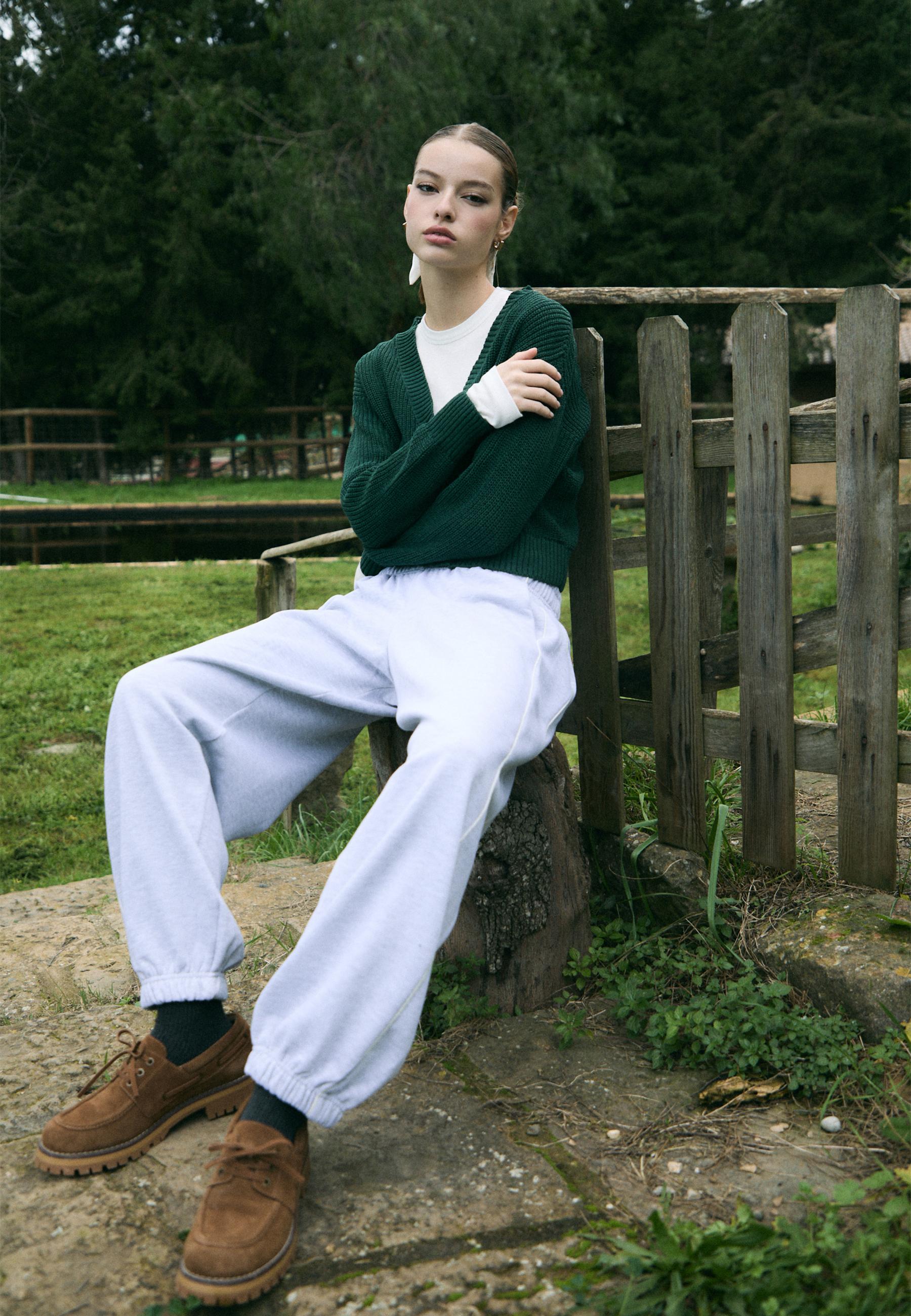 Piping jogger trousers — Grey melange