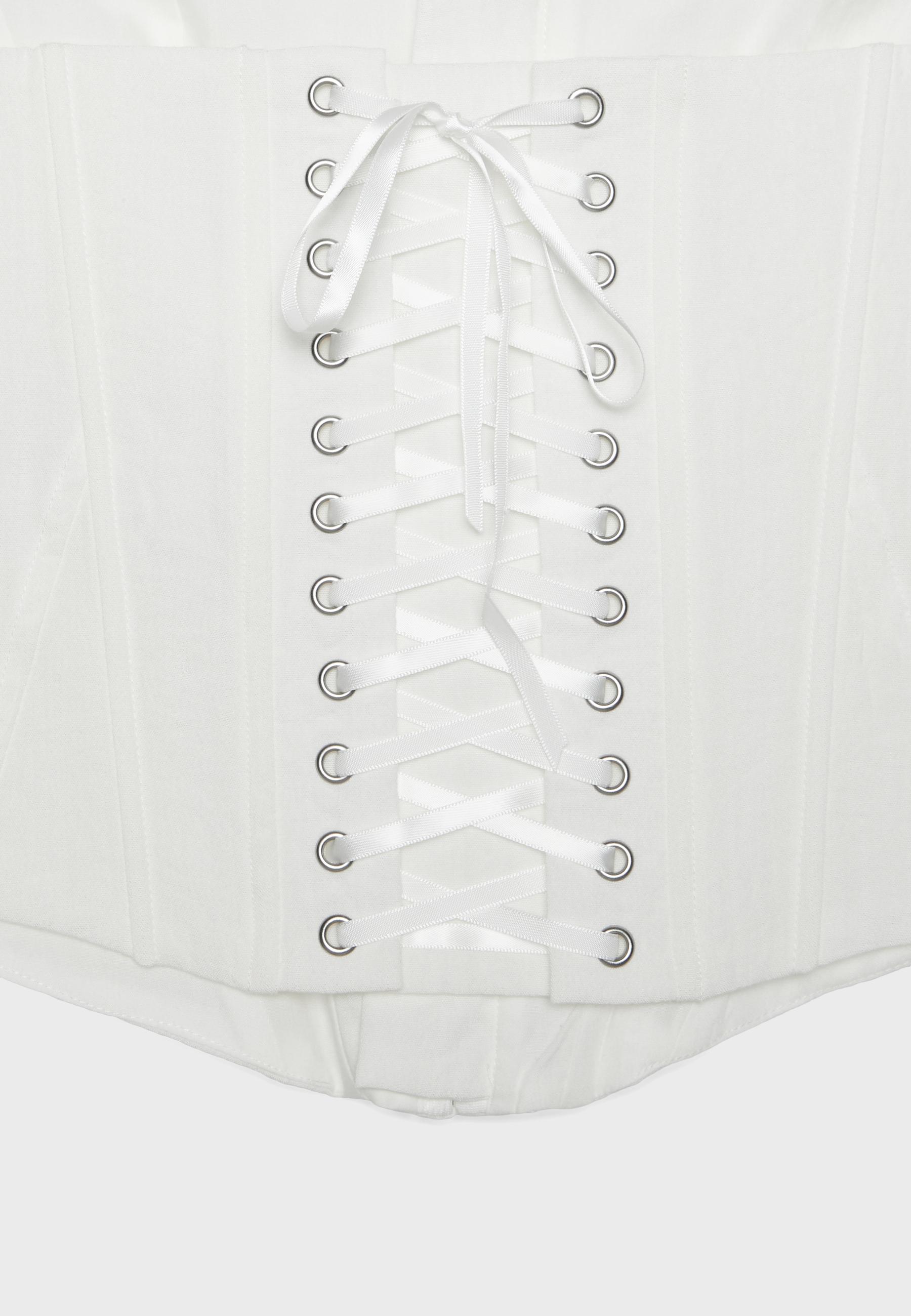 Lace-up corset — White