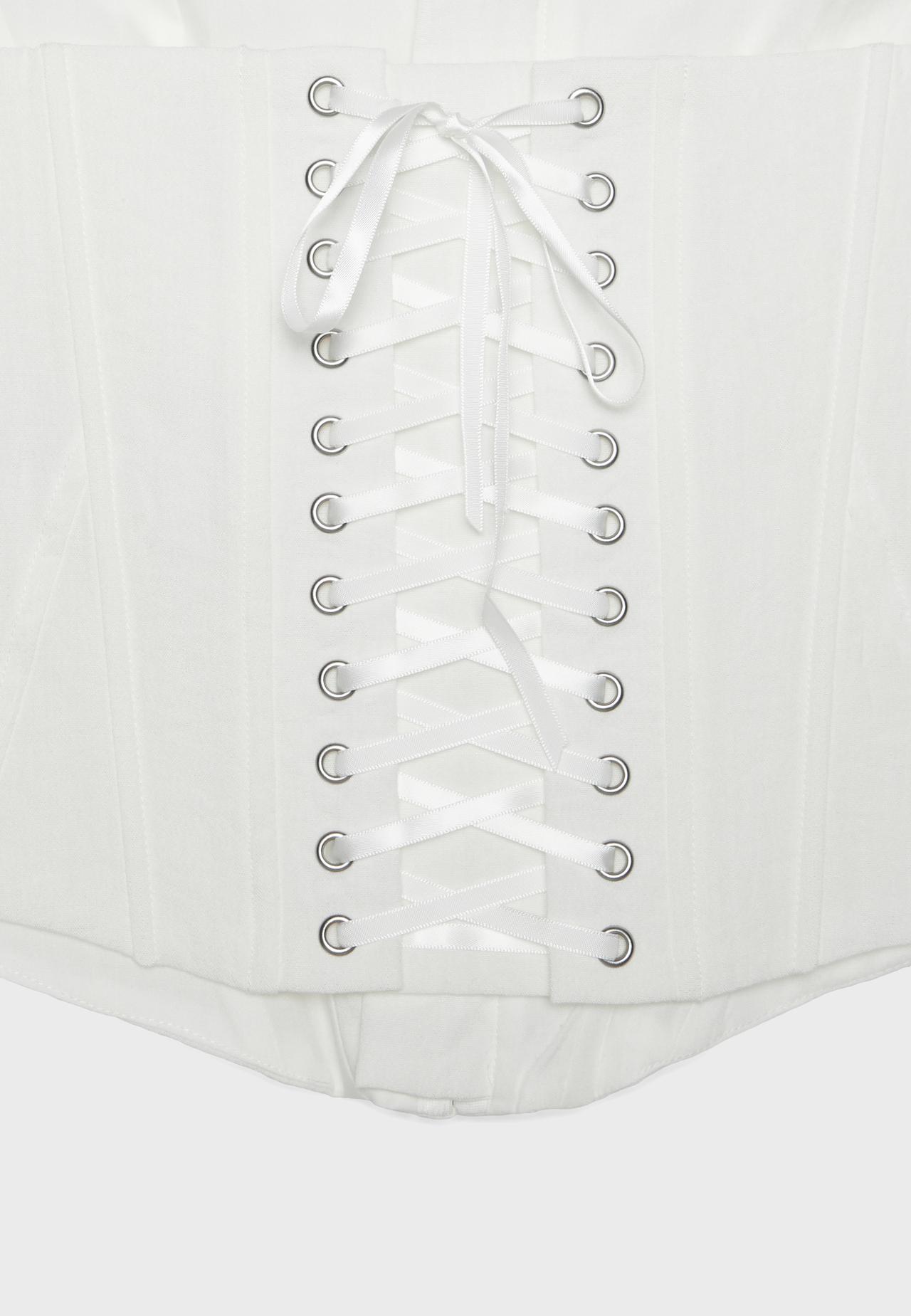 Lace-up corset — White