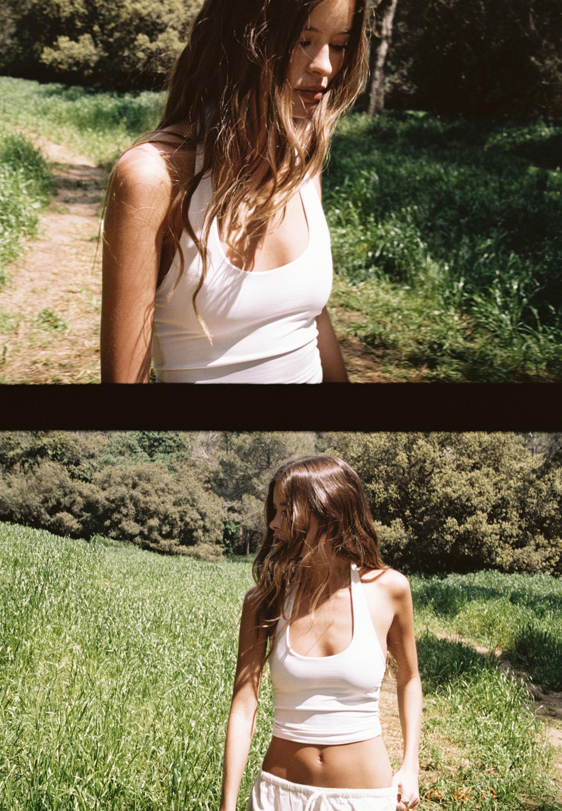 Halter neck T-shirt — White