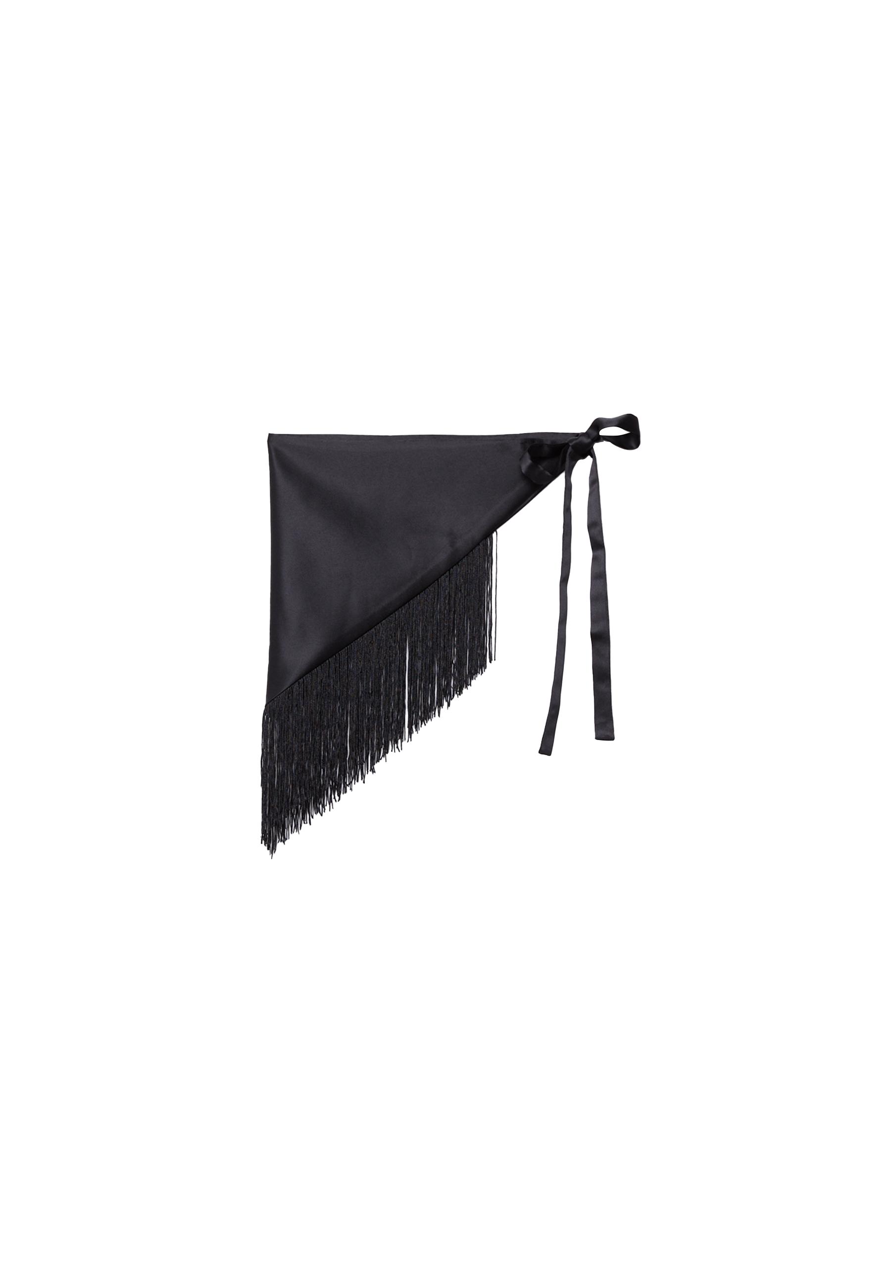Fringed sarong scarf — Black