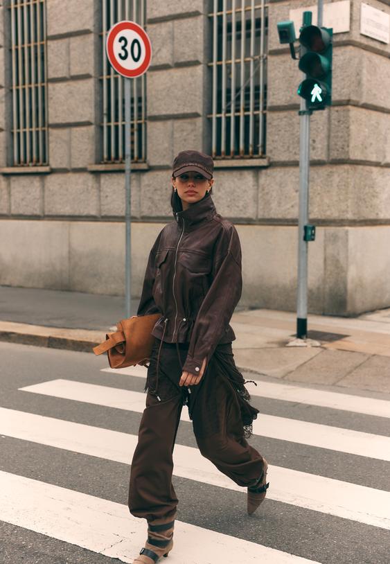 Stradivarius Smart Balloon Fit Trousers Brown Xl