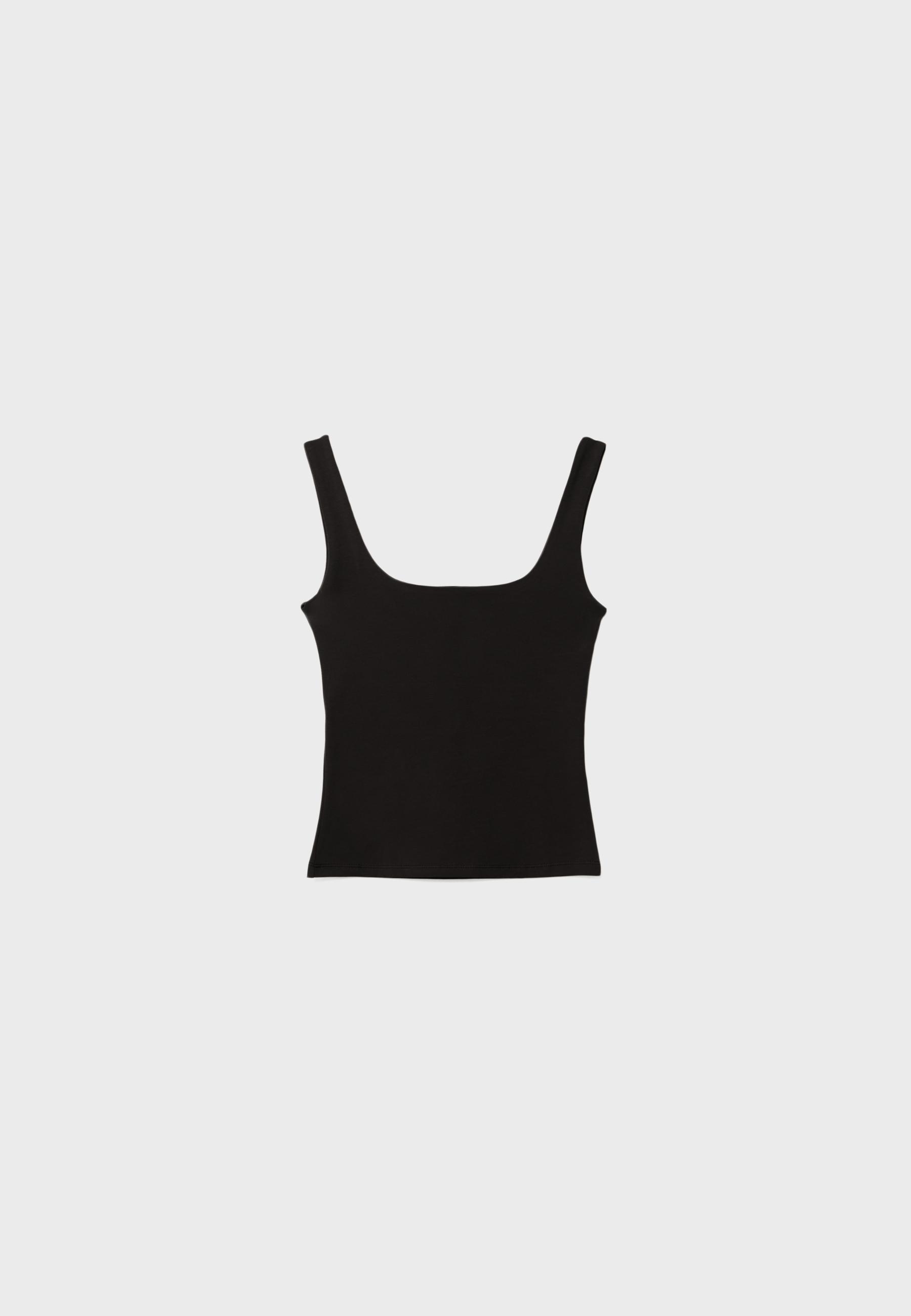 Wide strap top — Black