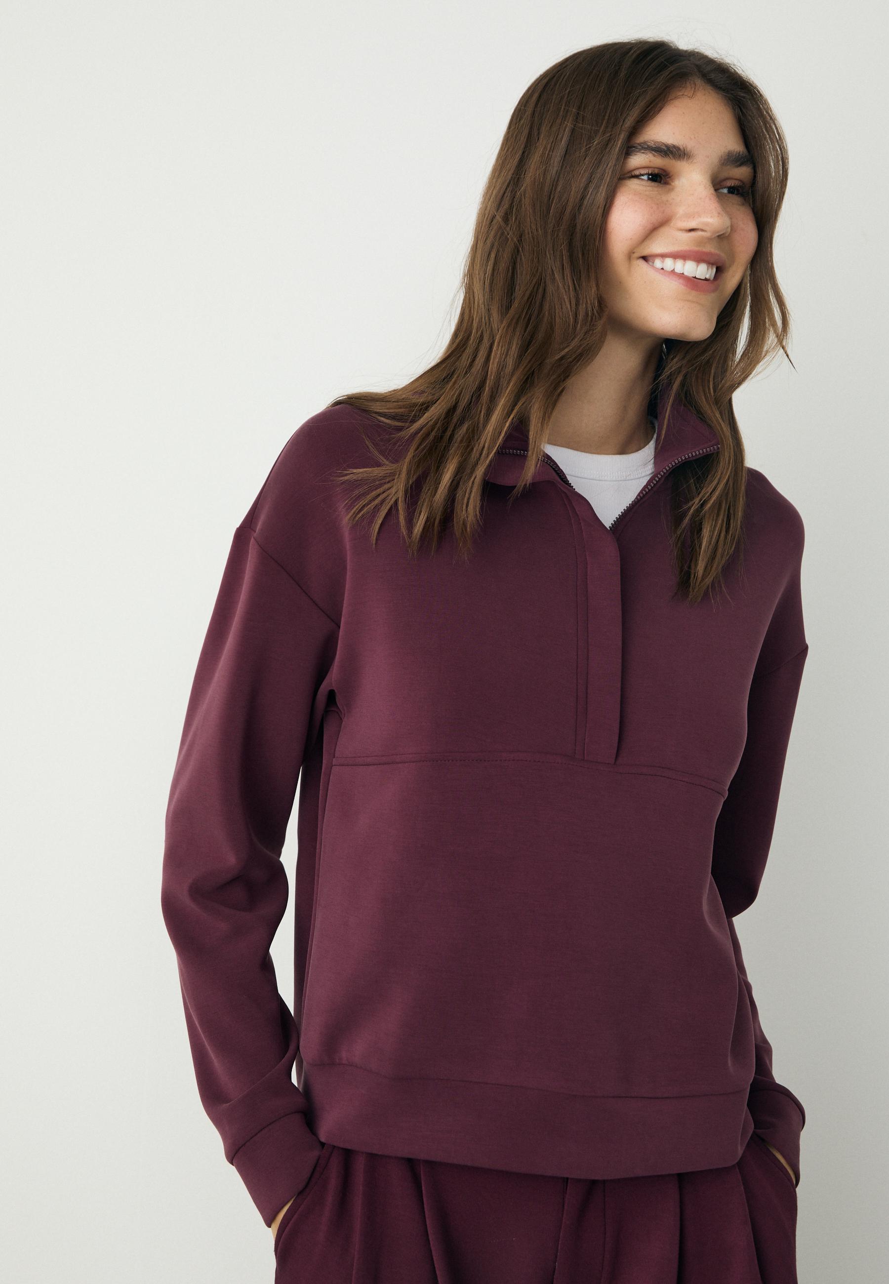Soft-touch zip-up sweatshirt — Purple