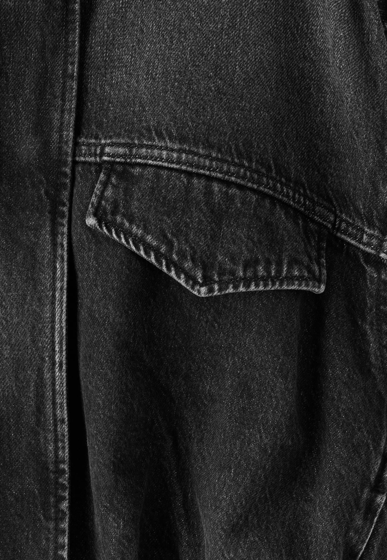 Balloon fit denim jacket — BLACK DENIM WASH