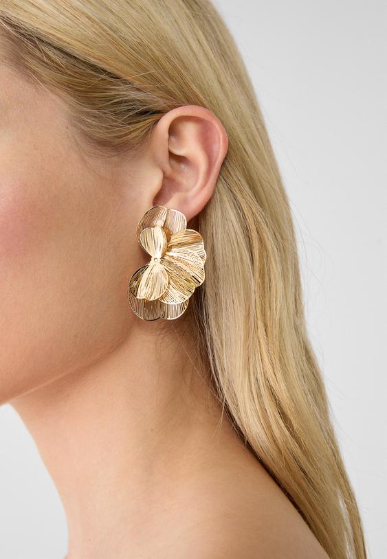 Текстурирани Обеци Ветрило С Цветя