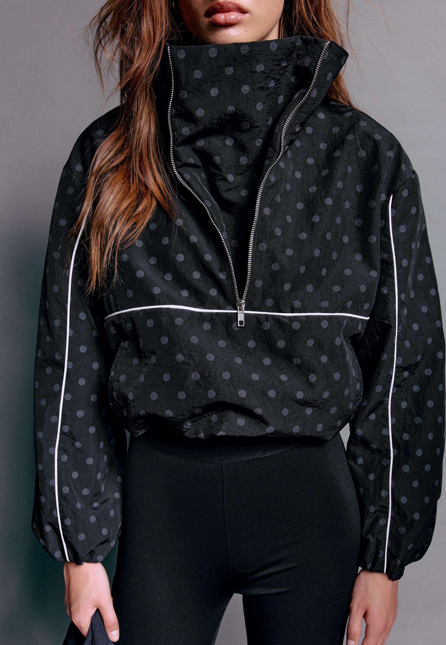 Technical polka dot windbreaker — TRANSPARENT