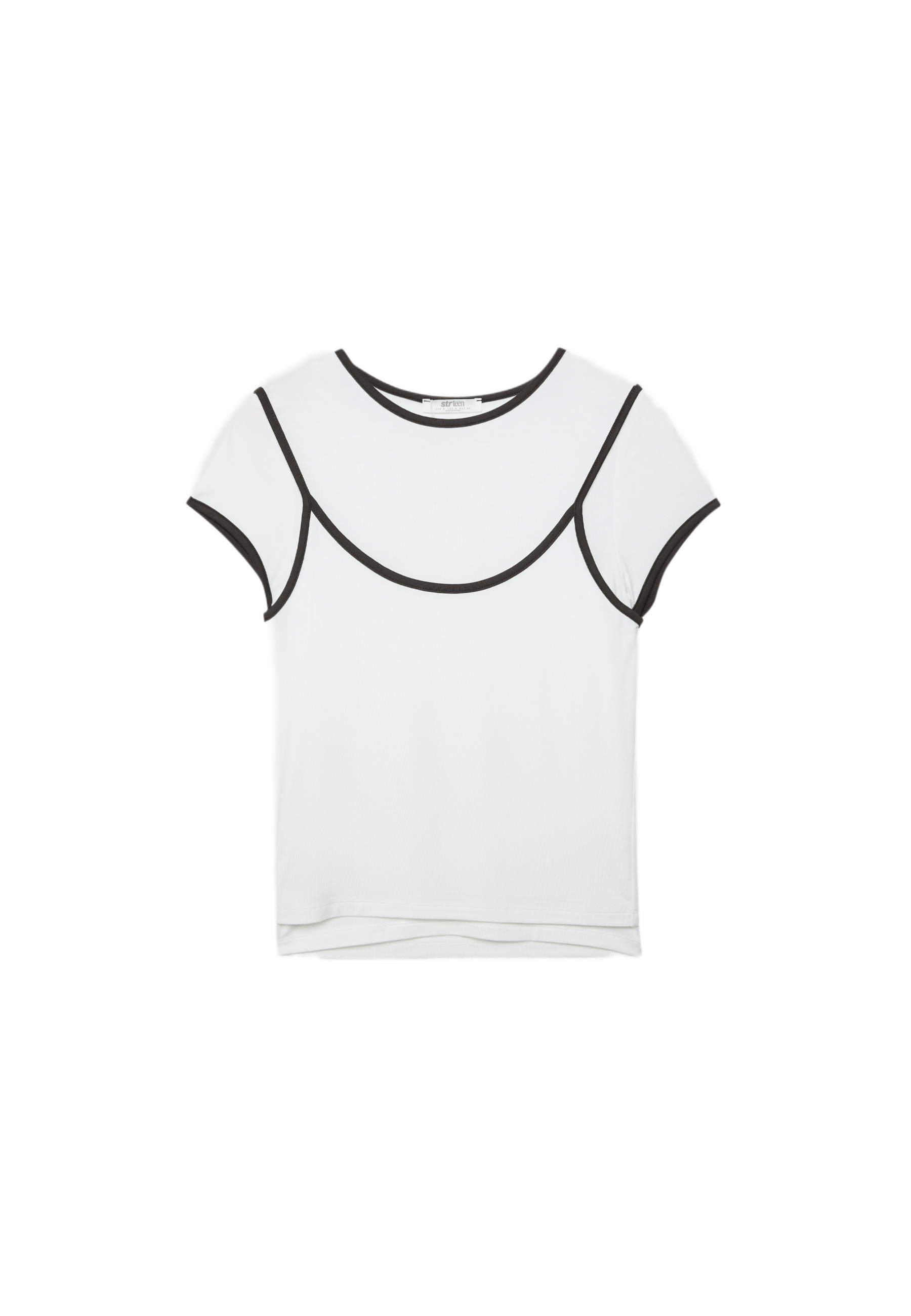 Double contrast T-shirt — Ecru