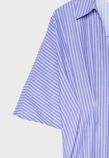 Fitted kimono sleeve shirt with pleats — Blue 8