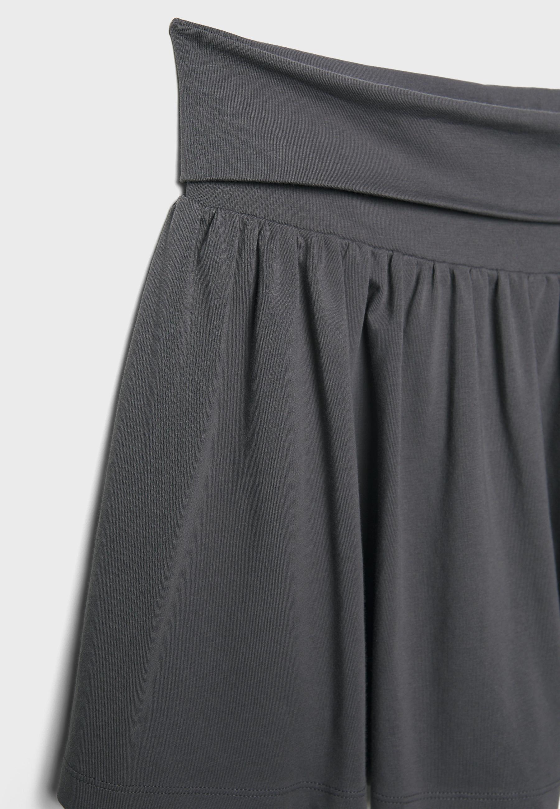 Wide-waist knit skort — Dark grey