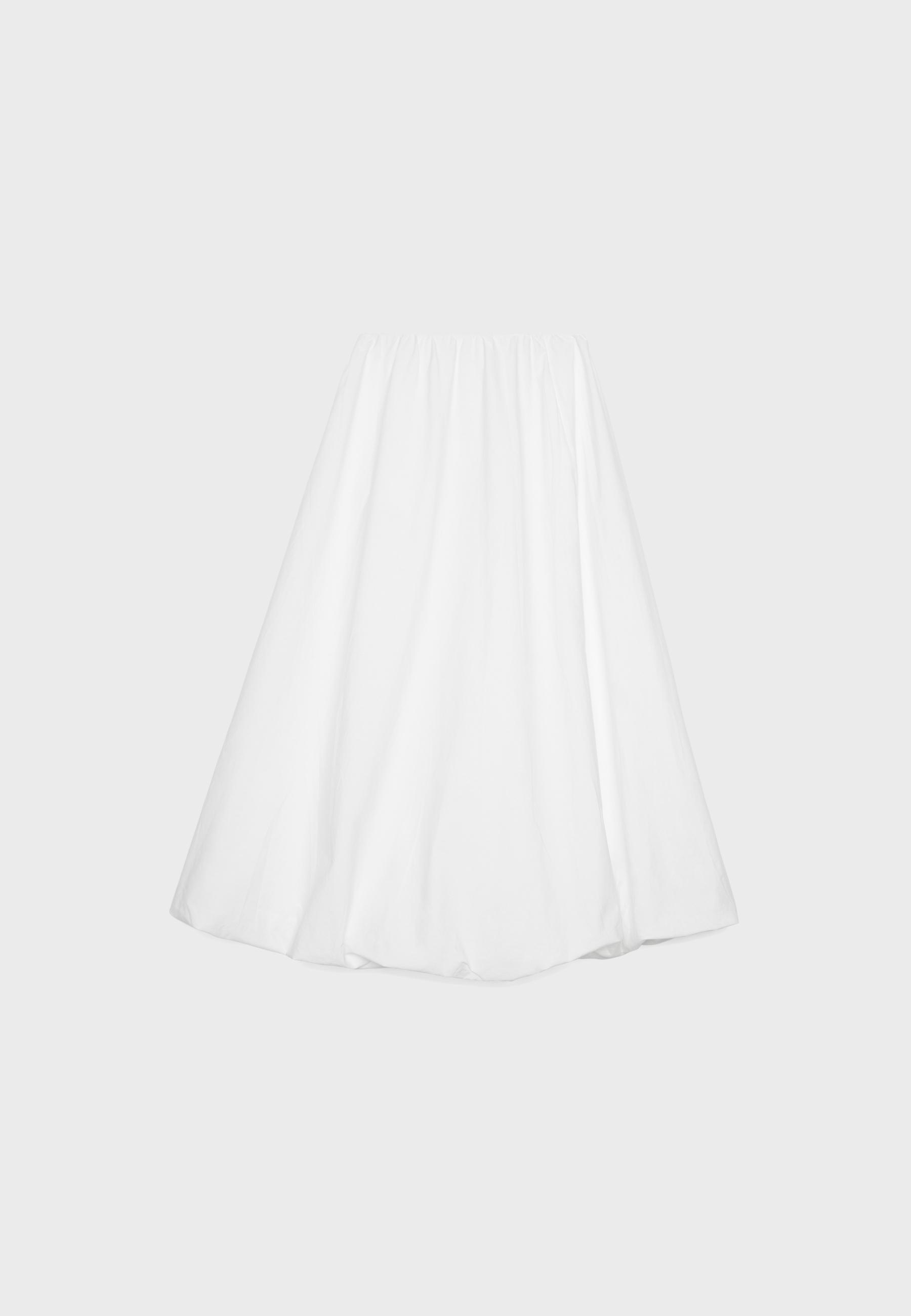 Poplin maxi balloon skirt — White