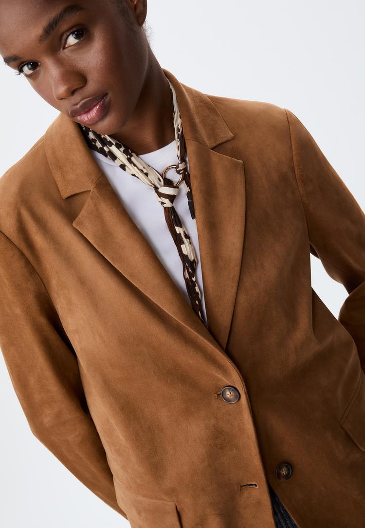 faux suede blazer