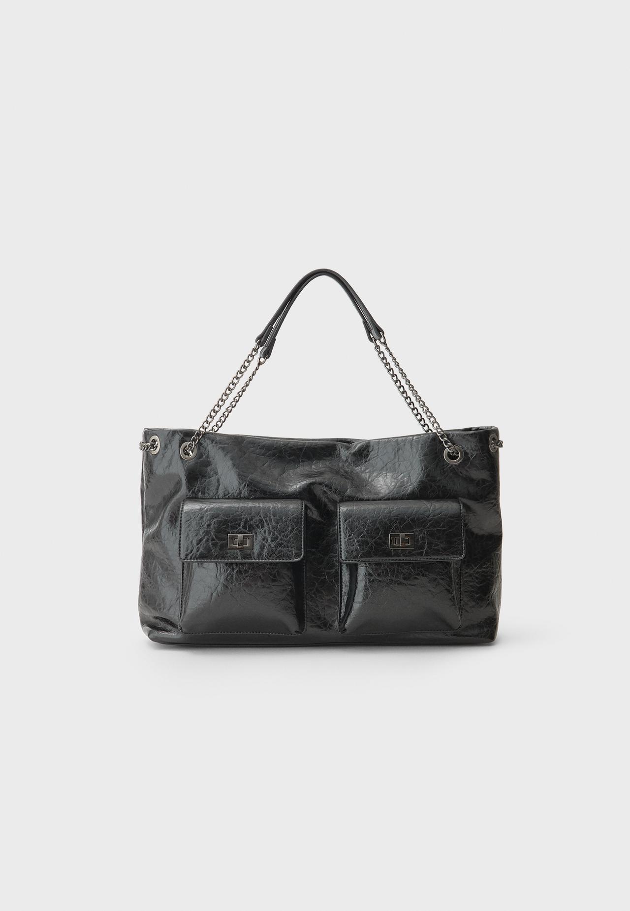 Maxi pocket shoulder bag — Black