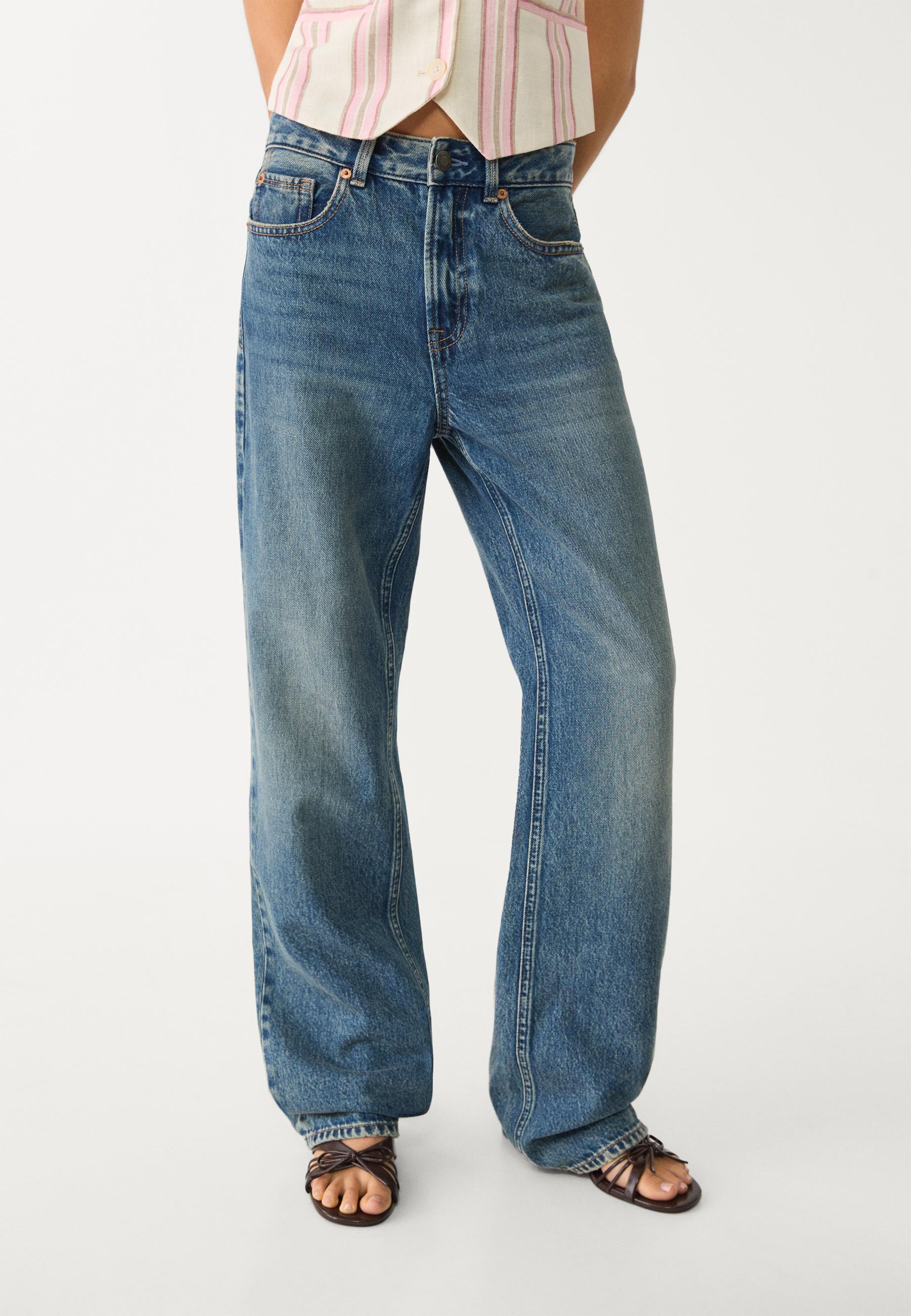D92 straight wide-leg jeans - Women's Jeans | Stradivarius