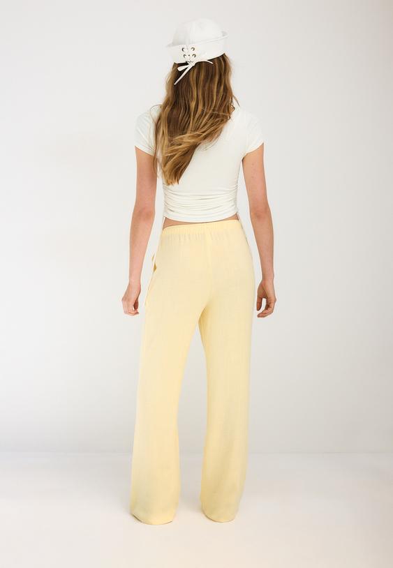 pantalon fluido efecto lino