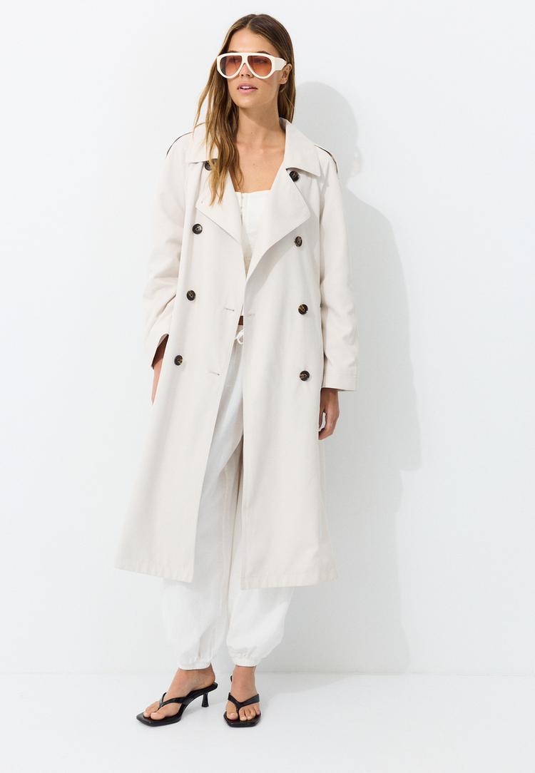 lange wijde trenchcoat
