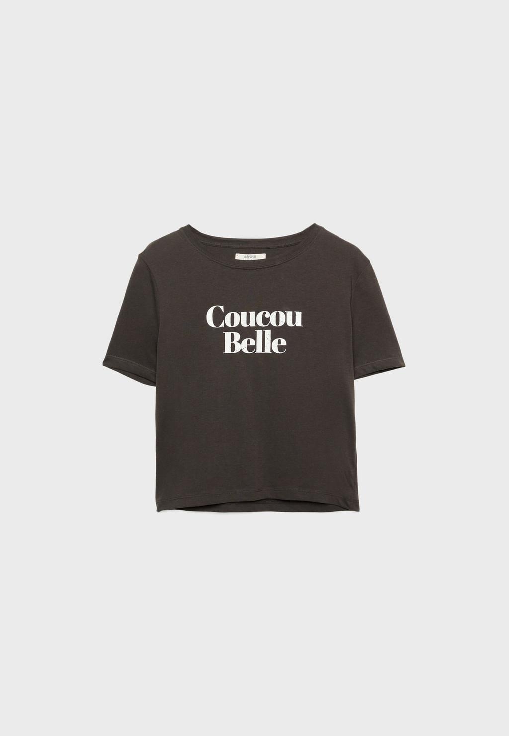 Slogan baskılı t-shirt