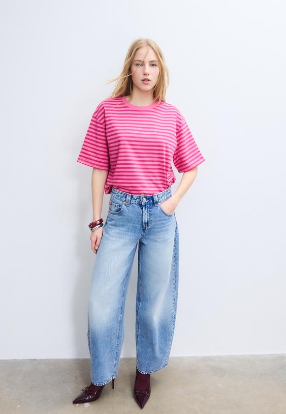 t shirt manches courtes raye