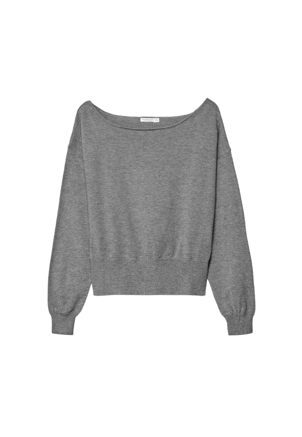 Boat neck knit sweater