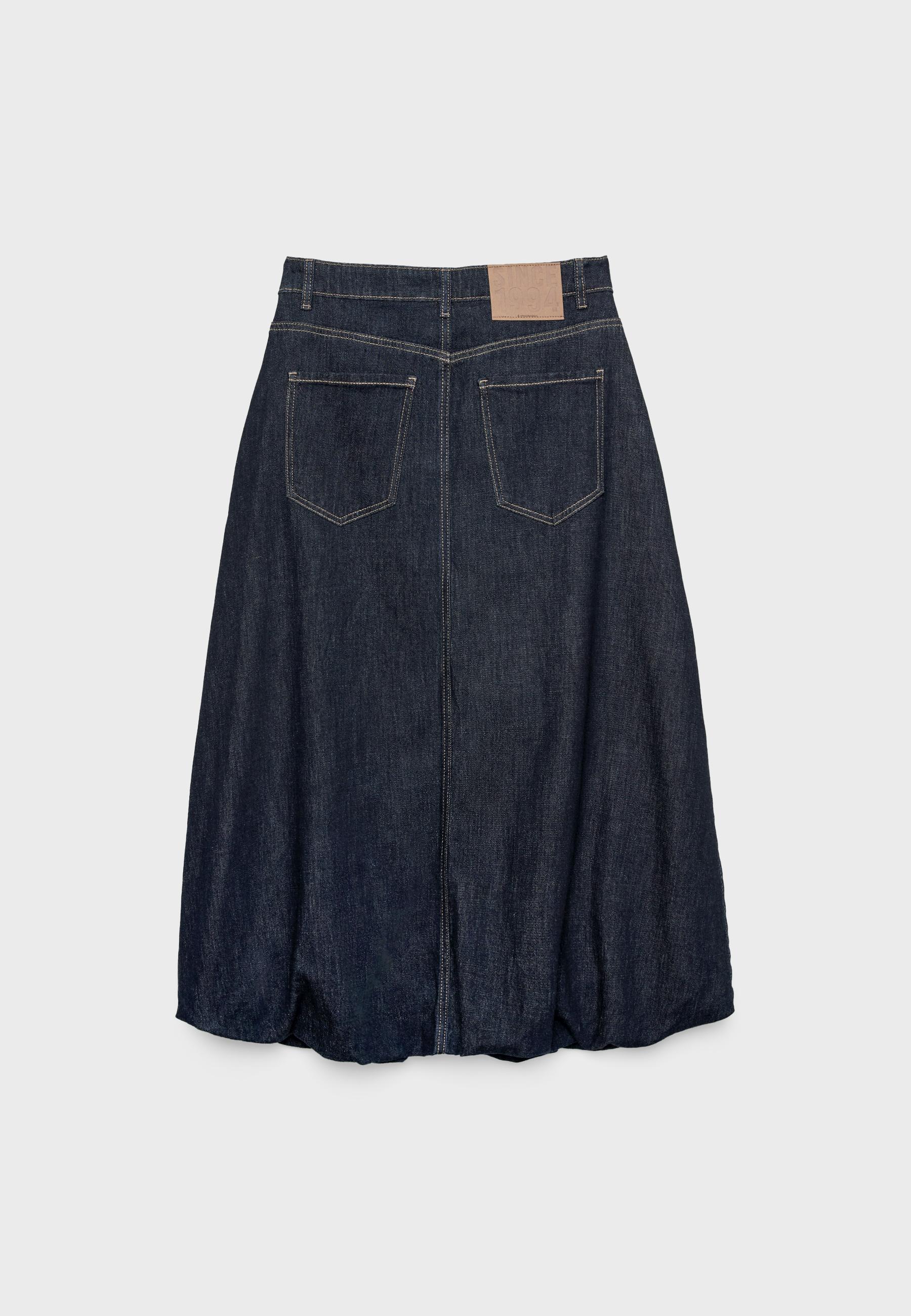 Long denim balloon skirt - Women's fashion | Stradivarius
