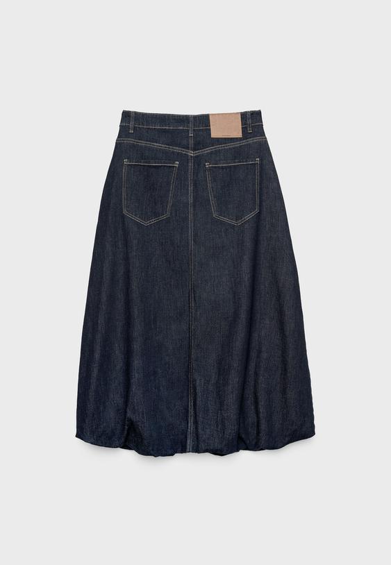 Uzun denim balon etek_1
