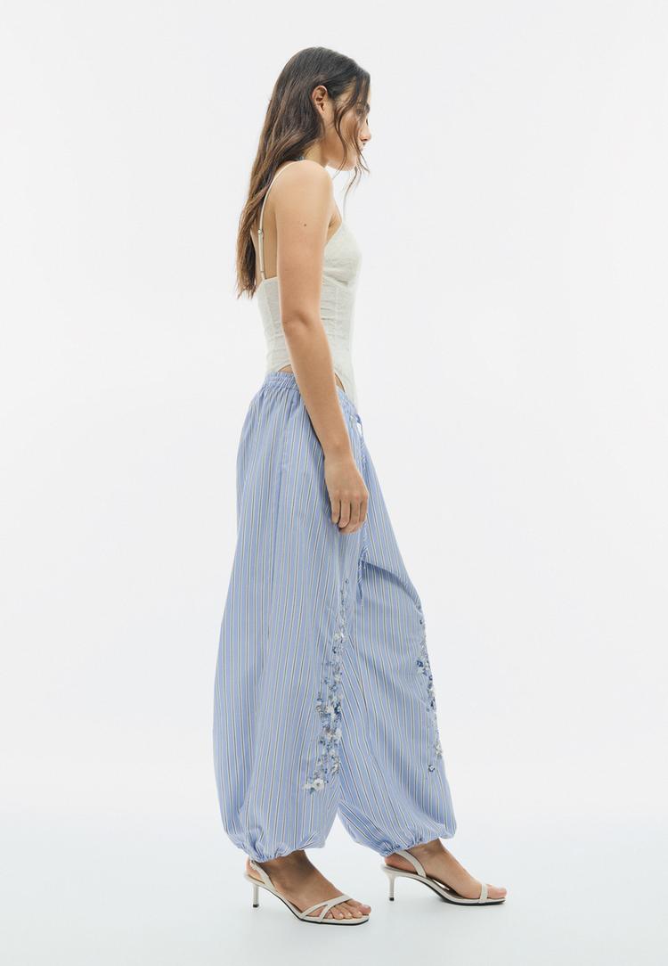 pantalon balloon brode